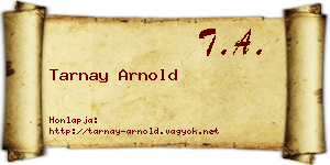Tarnay Arnold névjegykártya
